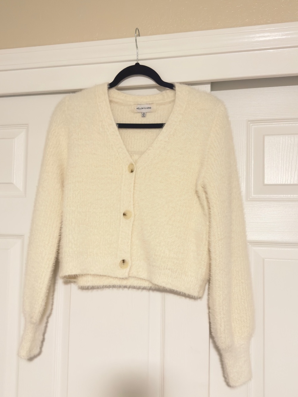 Kelly & Katie Cream V-Neck Button Front Women's Sweater with matching Tank
